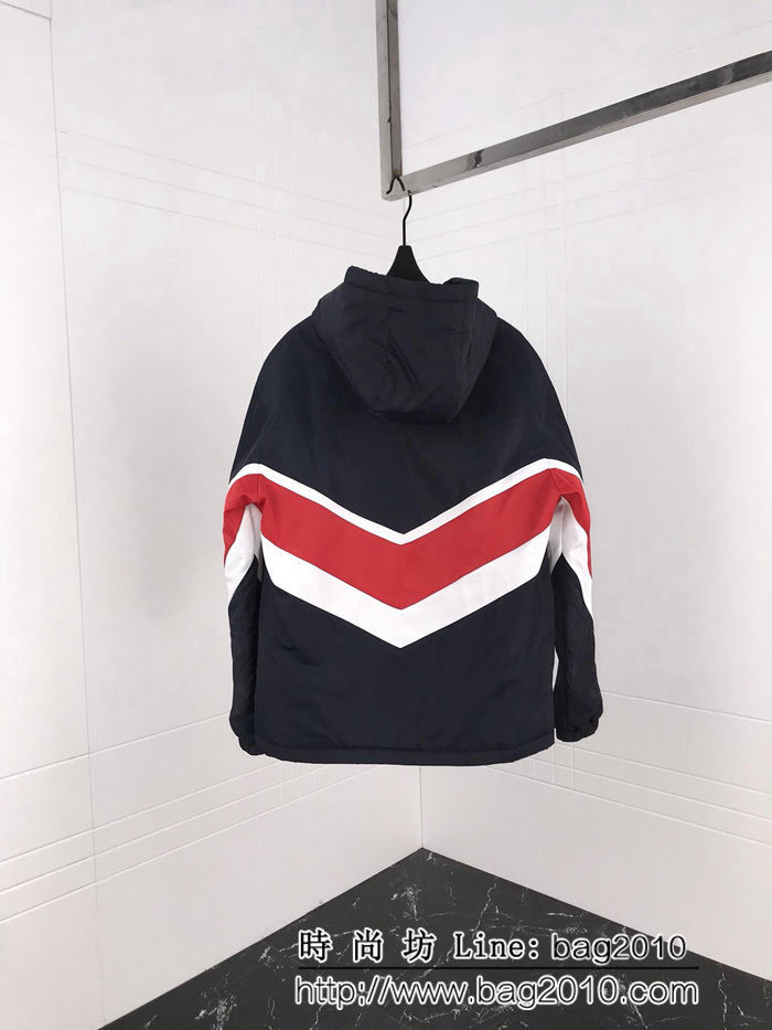 GUCCI古馳 18秋冬新款 鹿晗同款 拼色連帽夾克棉服 情侶款 ydi1745